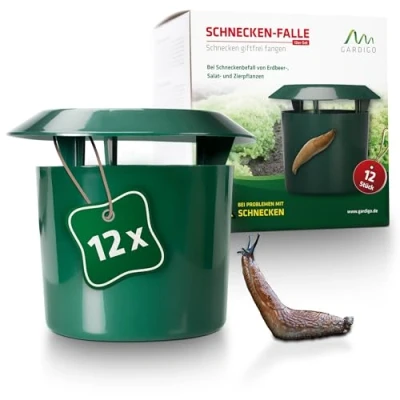 Abbildung von GARDIGO® Schneckenschutz Schnecken Falle 12er Set I Bio Schneckenfalle für den Garten Umweltfreundliche Schneckenbekämpfung Individuell zu befüllen Hygienisch Schneckenabwehr Schnecke