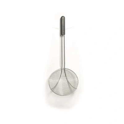 Abbildung von HENDI Frittierlöffel ø24 x 64 cm aus Edelstahl mit PA Griff extra tiefe Kelle, Gastro Schaumlöffel für Fritteusen