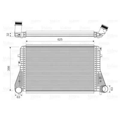 Abbildung von VALEO 818674 Ladeluftkühler ohne AGR Ventil VOLKSWAGEN: GOLF Plus / Crossgolf, Caddy 3, 6, AUDI: A3 Hatchback, Sportback kfzteile, mister auto