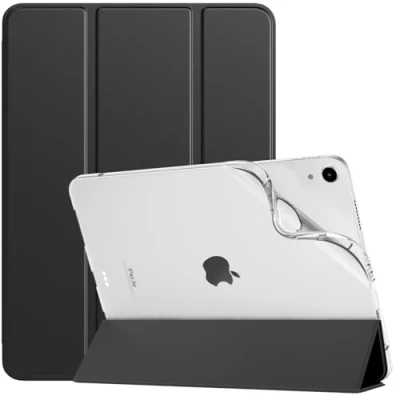 Abbildung von TiMOVO Hülle für iPad Air 11 Zoll M2 2024, 6/5/4 (2024/2022/2020) 10,9&quot;, Schlanke mit weicher TPU Transluzente Matt Rückseite, Auto Schlaf/Aufwach Schutzhülle, Schwarz