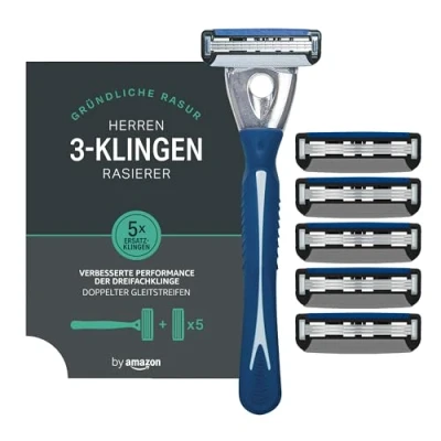 Abbildung von by Amazon Herrenrasierer mit 3 fach Klinge + 5 Ersatzklingen
