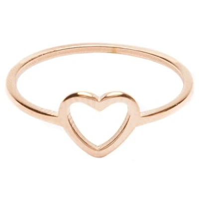 Abbildung von Happiness Boutique Damen Herz Ring Minimalist Zarter Damenring mit Rosegold Überzogen
