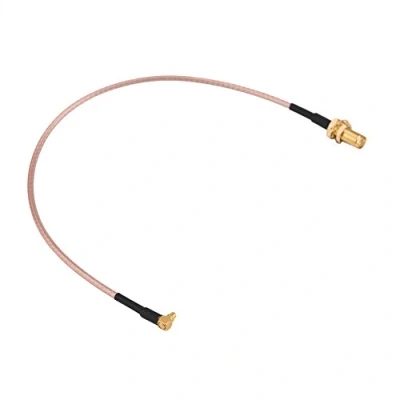 Abbildung von Zerone RG316 SMA weiblich auf MMCX männlich Xoaxial rechtwinklig RF Kabel ausziehbares für Pigtail Antenne 25 cm