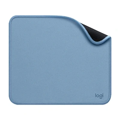Abbildung von Logitech Mouse Pad Studio Series, Computer Mauspad mit Anti Rutsch Gummiboden, Leichtes Gleiten, Spritzwassergeschützt, Langlebige Materialien, Tragbar, Frisches, modernes Design Blau/Grau