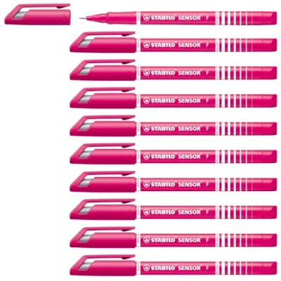Abbildung von Fineliner mit gefederter Spitze STABILO SENSOR F fein 10er Pack pink