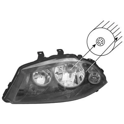 Abbildung von VAN WEZEL 4917963 Scheinwerfer links H7, H3 rauchgrau für Rechtsverkehr ohne Stellmotor LWR PK22s SEAT: Ibiza 3, Córdoba II Saloon
