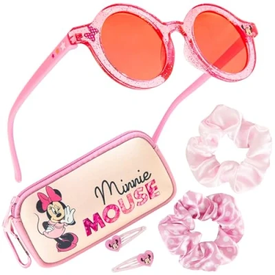 Abbildung von Disney Sonnenbrille Kinder Set mit Sonnenbrillen Etui, Scrunchies &amp; Haargummis Mädchen (Rosa Minnie)