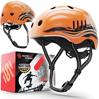 Abbildung von SKATEWIZ Fahrradhelm Helm Fahrrad, Leichter Skaterhelm, Mountainbike Helm, Größe L in Orange, Herren, Männer