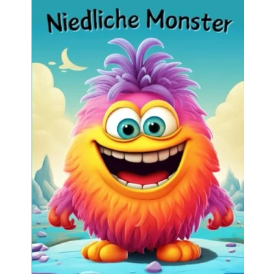 Abbildung von Niedliche Monster: Das Monster Malbuch für Kinder und Jugendliche, mit 50 niedlichen Motiven zum Ausmalen, Entspannen Fördern der Kreativität.