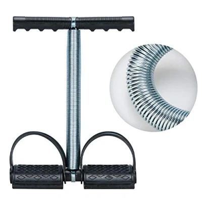 Abbildung von COVVY Multifunktionale Sportgerät Pedal Bodybuilding Expander Feder Schlauch Fußpeda Zugseil Fitness (Schwarz)