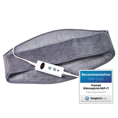 Abbildung von Promed Heizgürtel Hgp 1.7, Wärmegürtel für Rücken &amp; Nieren, Wärmekissen mit Abschaltautomatik, Heizkissen Überhitzungsschutz, 10 Temperaturstufen, schnelles aufwärmen, waschbar