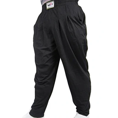 Abbildung von Muscle Alive Herren Fitnessstudio Ausgebeulte Hose für Bodybuilding Baumwolle und Elasthan schwarz XL