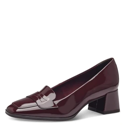 Abbildung von Tamaris Damen Pumps Blockabsatz bequem; Merlot, EU 38
