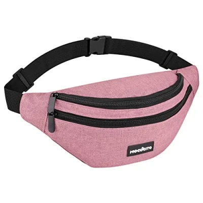 Abbildung von Bauchtasche Gürteltasche, MOCOCITO Hüfttasche für Damen und Herren, Brusttasche Groß Handytasche 120CM Gurt Verstellbarer Outdoor Sport Camping Wandern Fahrrad Geschenke Frauen Männe(Rosa02)
