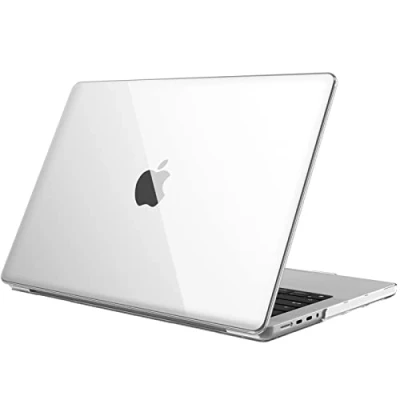 Abbildung von Fintie Hülle Kompatibel mit MacBook Pro 14 Zoll (2024 2021) A3112 A3401 A3185 A2992 A2918 A2779 A2442 M4 M3 M2 M1 Pro/Max, Schutzhülle Zoll, Transparent Klar