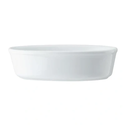 Abbildung von Mikasa Chalk Ovale Kuchenform, weiß, große Porzellan 18cm geeignet für den Ofen tiefe Kuchenform herzhafte und süße Kuchen, spülmaschinenfest