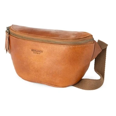 Abbildung von Berliner Bags Vintage Bauchtasche Noah, Umhängetasche aus Leder, Crossbody Tasche, Gürteltasche für Damen und Herren Braun