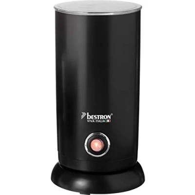 Abbildung von Bestron elektrischer Milchaufschäumer, mit 360 Basis &amp; bis zu 300ml Kapazität, Viva Italia, Kabellos, 550 Watt, Farbe: Schwarz