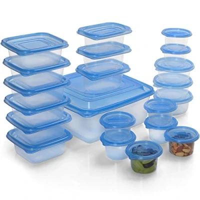 Abbildung von FRESHLY CONTAINED 21 Teilig Frischhaltedosen mit Deckel Kunststoff Mehrweg Plastikbehälter BPA Frei Luftdichtes Brotdosen Set zur Aufbewahrung Ideal zum Einfrieren/für Mikrowellen