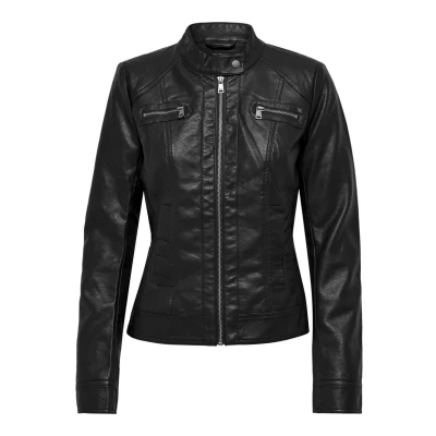 Abbildung von ONLY Onlbandit Biker NOOS OTW Kunstlederjacke, Damen, Größe: 40, Black