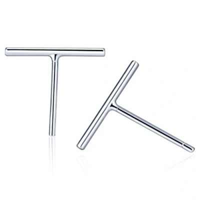 Abbildung von Belons 925 Sterling Silber Damen Mädchen Stab Ohrstecker Stäbchen Stecker Ohrringe Bar Earrings, 11mm