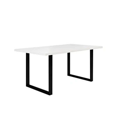 Abbildung von FORTE TABLES Tisch nicht ausziehbar, Holzwerkstoff, Weiß, 160 x 74.7 90 cm