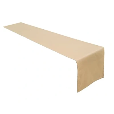 Abbildung von Lemos Home Hochwertiger Tischläufer Tischwäsche aus 100% Baumwolle Kollektion Konzept, Farbe &amp; Größe wählbar (Tischläufer 40x200cm, Camel)