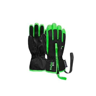 Abbildung von Reusch Ben angenehm warme und Winddichte Skihandschuhe Alltagshandschuhe Babyhandschuhe Schneehandschuhe zum Schlittenfahren, schwarz/grün