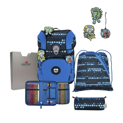 Abbildung von DerDieDas ErgoFlex Tiny Superflash Set Blue Robot Schulrucksack