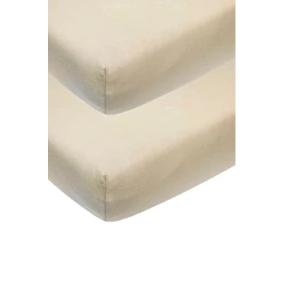 Abbildung von Meyco Baby Spannbettlaken Wiege Uni Sand 40x80/90cm 2er Pack