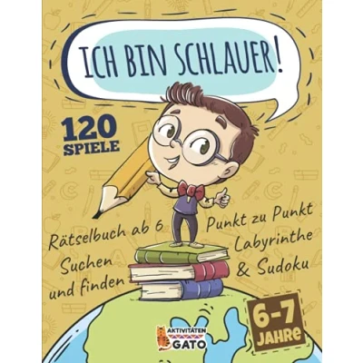 Abbildung von Rätselbuch ab 6 jahre: Rätselblock jahre, Logisches denken kinder spiele, 7 jahre junge mädchen, Logikrätsel 6, ... Sudokus, Rätseln knobeln