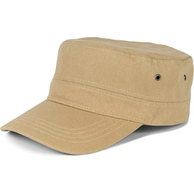 Abbildung von styleBREAKER Unisex Cap im Military Stil aus robustem Baumwoll Canvas, Klettverschluss verstellbar 04023020, Farbe:Khaki