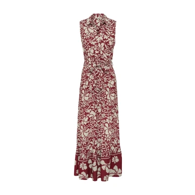 Abbildung von ONLY Onlvibe LIFE Blusenkleid, Damen, Größe: Medium, Merlot aop cd narri prinit
