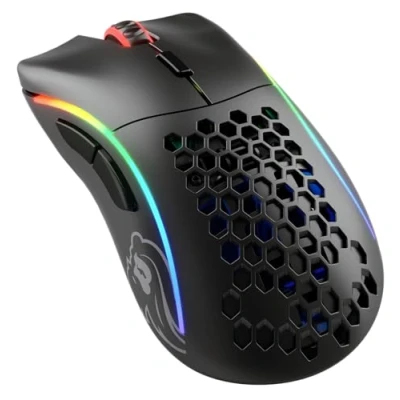 Abbildung von Glorious Gaming Model D Wireless Mouse Superleichte 69 g, verzögerungsfreier 2,4 GHz Funk, bis zu 71 Stunden Akku, RGB Beleuchtung, BAMF Sensor, ergonomisch, 6 Tasten Mattschwarz