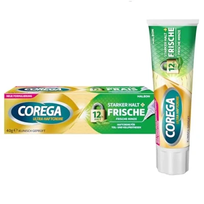 Abbildung von Corega Ultra Haftcreme Starker Halt + Frische für Zahnersatz/ dritte Zähne, 1x40g