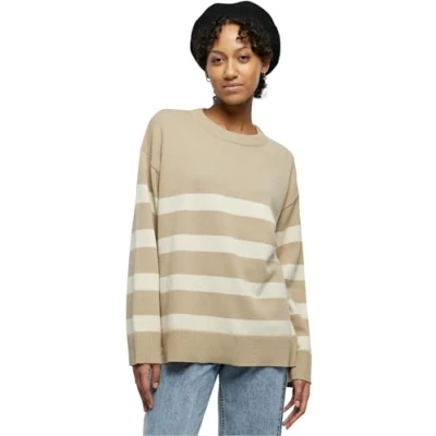 Abbildung von Urban Classics Striped CREW Strickpullover, Damen, Größe: Large, Wetsand sand