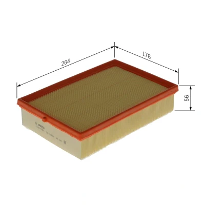 Abbildung von BOSCH F 026 400 693 Luftfilter 56 178 268 Filtereinsatz