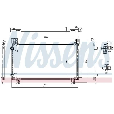 Abbildung von NISSENS 941277 Klimakondensator mit Trockner Aluminium 610 R 134a