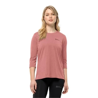Abbildung von Jack Wolfskin Crosstrail 3/4 Langarmshirt, Damen, Größe: XL, Mineral red