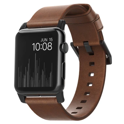 Abbildung von Nomad Lederarmband Apple Watch 42mm / 44mm 45mm 49mm braun/schwarz ✅ NM1A4RBM00