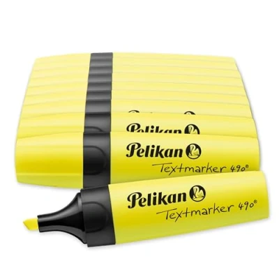 Abbildung von Pelikan 814089A 814089 Textmarker 490, Leuchtgelb, 10 Stück in Faltschachtel