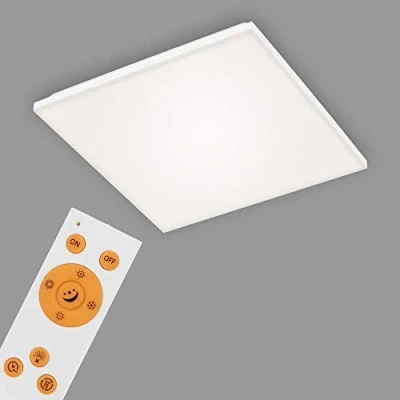 Abbildung von BRILONER LED Deckenlampe mit Sternenhimmel, einstellbar von warmweiß bis kaltweiß, Fernbedienung, Lampe, Deckenleuchte, Wohnzimmerlampe, Panel, Schlafzimmerlampe, 45x45x7,5 cm, Weiß