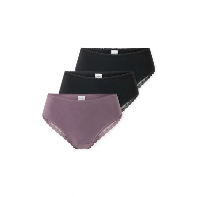 Abbildung von Schiesser 3PACK Brazilian Slip, Damen, Größe: 40, Schwarz lila
