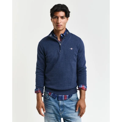 Abbildung von GANT Halfzip Strickpullover, Herren, Größe: 4XL, Dark jeansblue melange