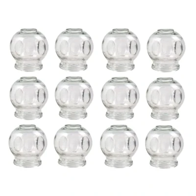 Abbildung von Schröpfen Set aus Glas (Feuerschröpfen) (12 St/4,5cm) Schropfglas Schröpfgläser, Vakuum Massage für Muskelentspannung und Schmerzlinderung, Therapie Entgiftung Alternative Medizin, Glass Cupping Banki