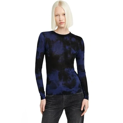 Abbildung von G Star vintage wash SLIM Langarmshirt, Damen, Größe: Small, Ballpen blue denim