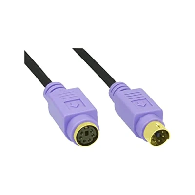 Abbildung von InLine 13342W PS/2 Verlängerung, Stecker / Buchse, 2m PC99, violette Stecker, PREMIUM