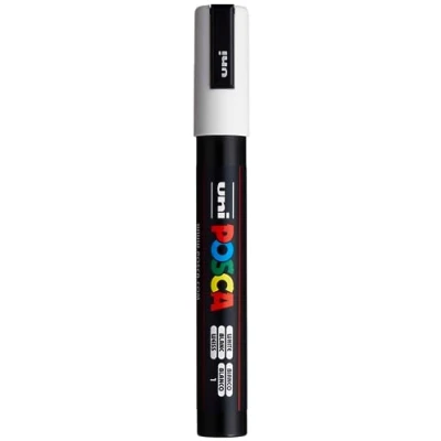 Abbildung von uni ball 182501 Marker POSCA mit mittelfeiner Rundspitze, weiß, 1 Stück