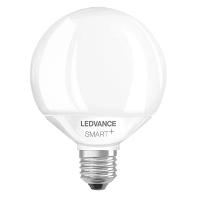 Abbildung von LEDVANCE Smarte LED Lampe mit Wifi Technologie, Sockel E27, Dimmbar, Lichtfarbe änderbar (2700 6500K), Globeform, Matt, Ersatz für herkömmliche 100W Glühbirnen, steuerbar Alexa, Google &amp; App