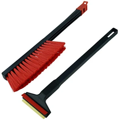 Abbildung von Set Murska Eiskratzer Auto lang mit Besen Messing + Schneebesen Winter Scheibenkratzer Schnee Schneefeger Schneebürste (Set A055 A059 Schwarz Rot)